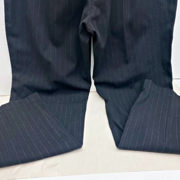 Gap Womens Dress Pants Black Pinstripe Stretch Mid Rise Straight Leg Zip Fly 10 - Picture 5 of 8